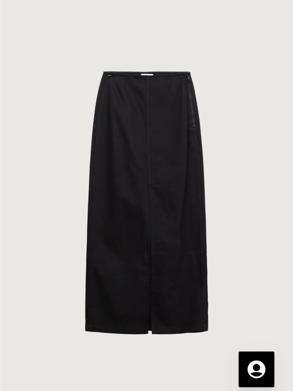 OAK + FORT BLACK DENIM COLUMN MAXI SKIRT